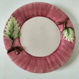 Two vintage leaf barbotine plates
