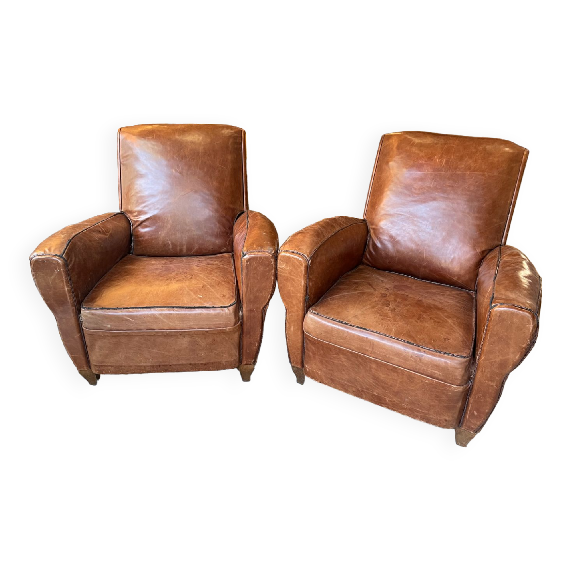 Paire de fauteuils club