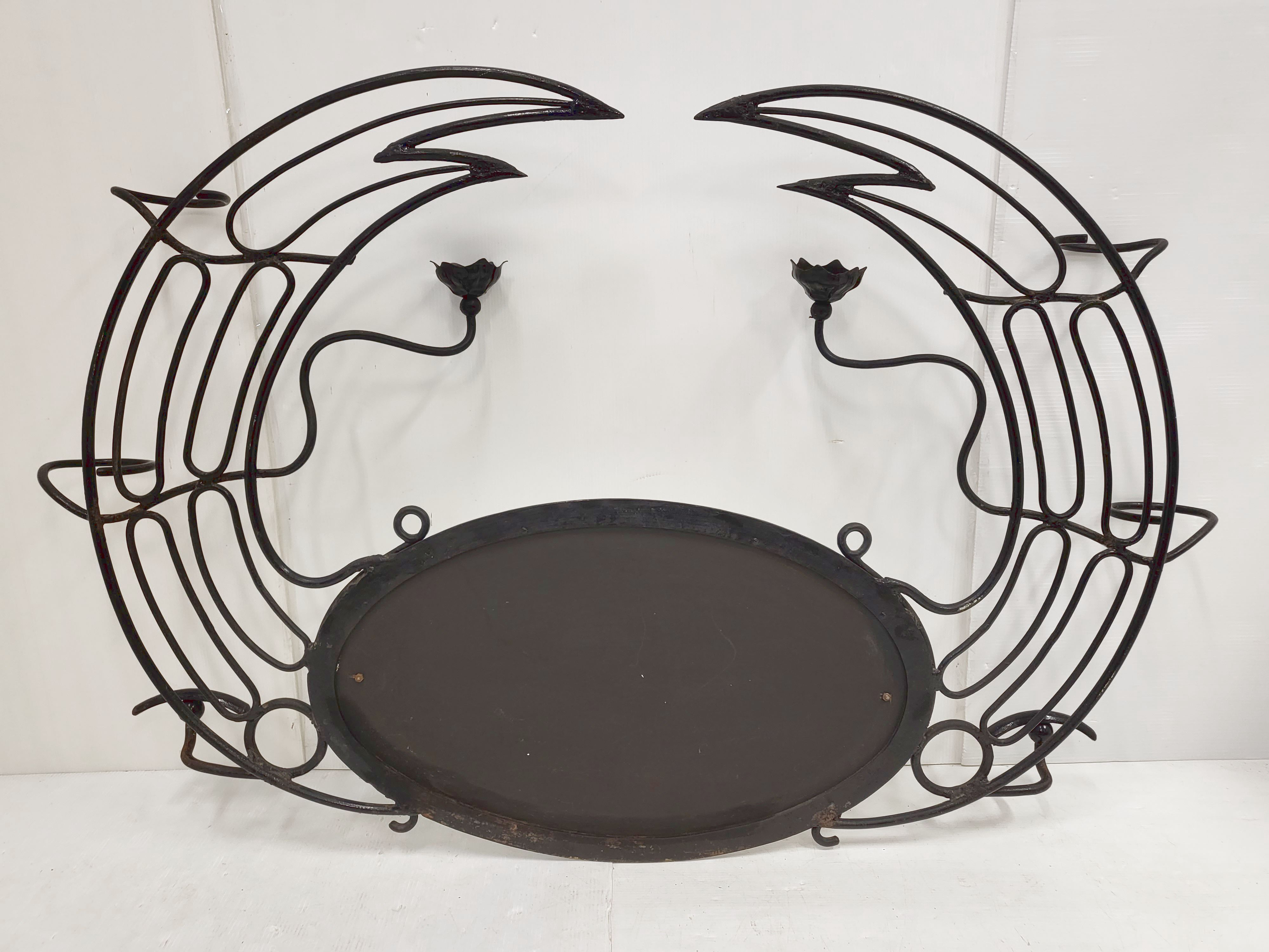 Vintage plant-bearing mirror in art nouveau style