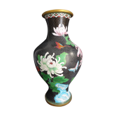 Vase en émaux cloisonné chinois papillons