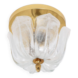 Small round ceiling lamp made of Murano glass Glashutte Limburg, Germany, 1970s