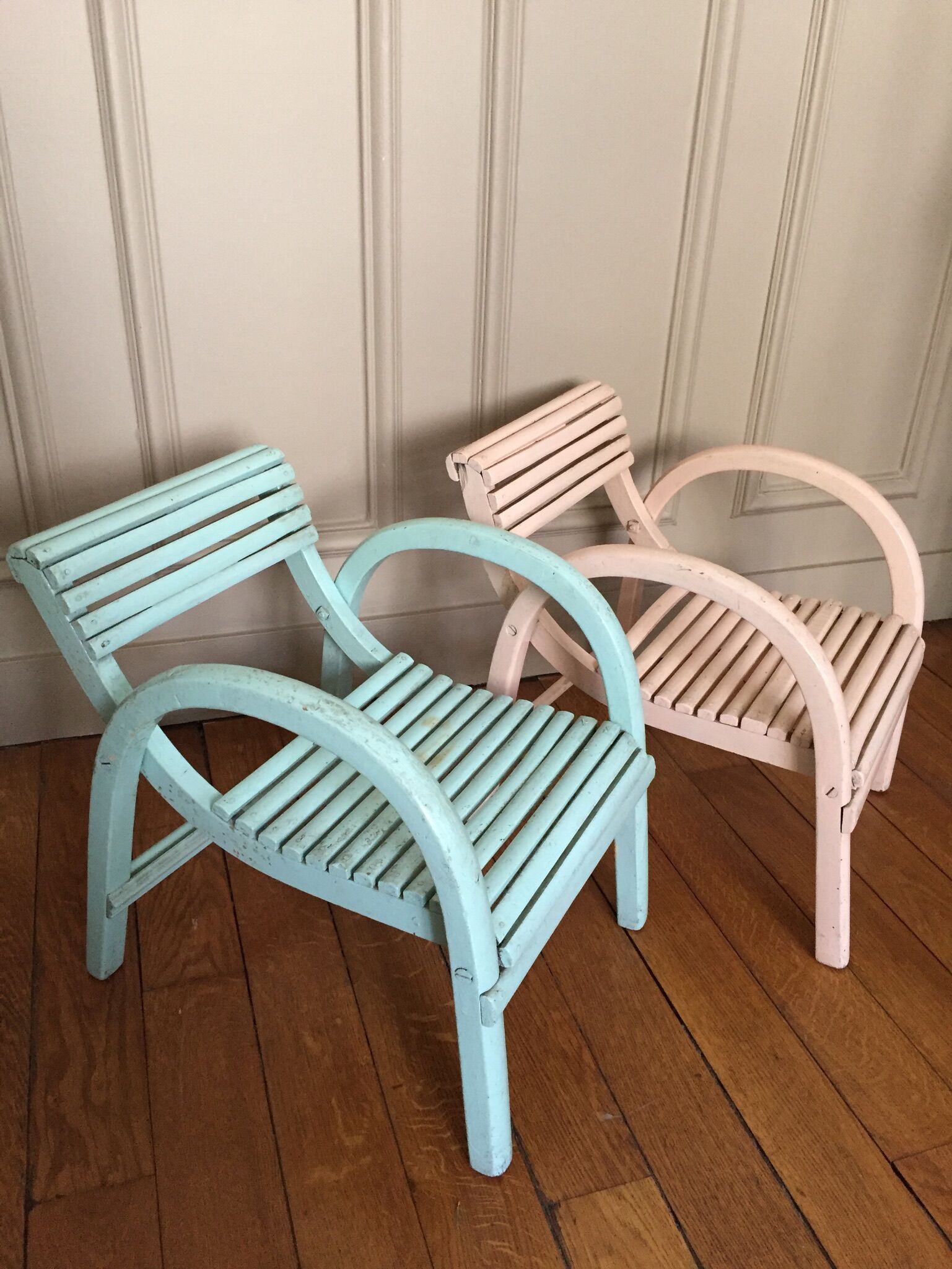 Pair of old children's chairs