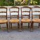 Set of 4 Vintage BAUMANN Chairs in Solid Wood with Rush Seating, Louis XV Style