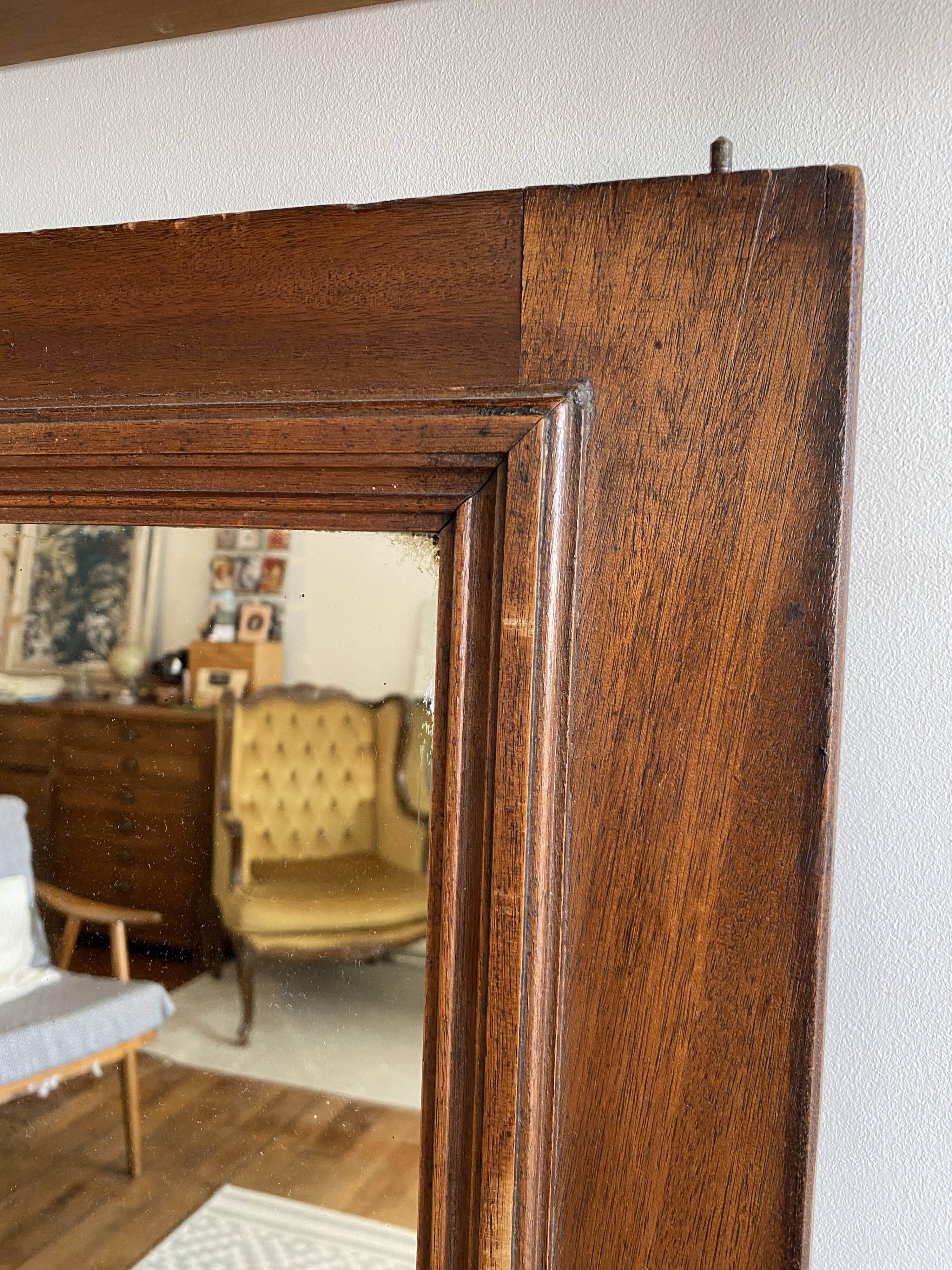 Vintage wooden door mirror 132x79