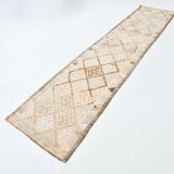 3x12 Turkish Cream & Brown Vintage Runner Rug, 79x366Cm