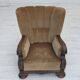 1960s, Danish relax chair, original green furniture velour, oak wood.