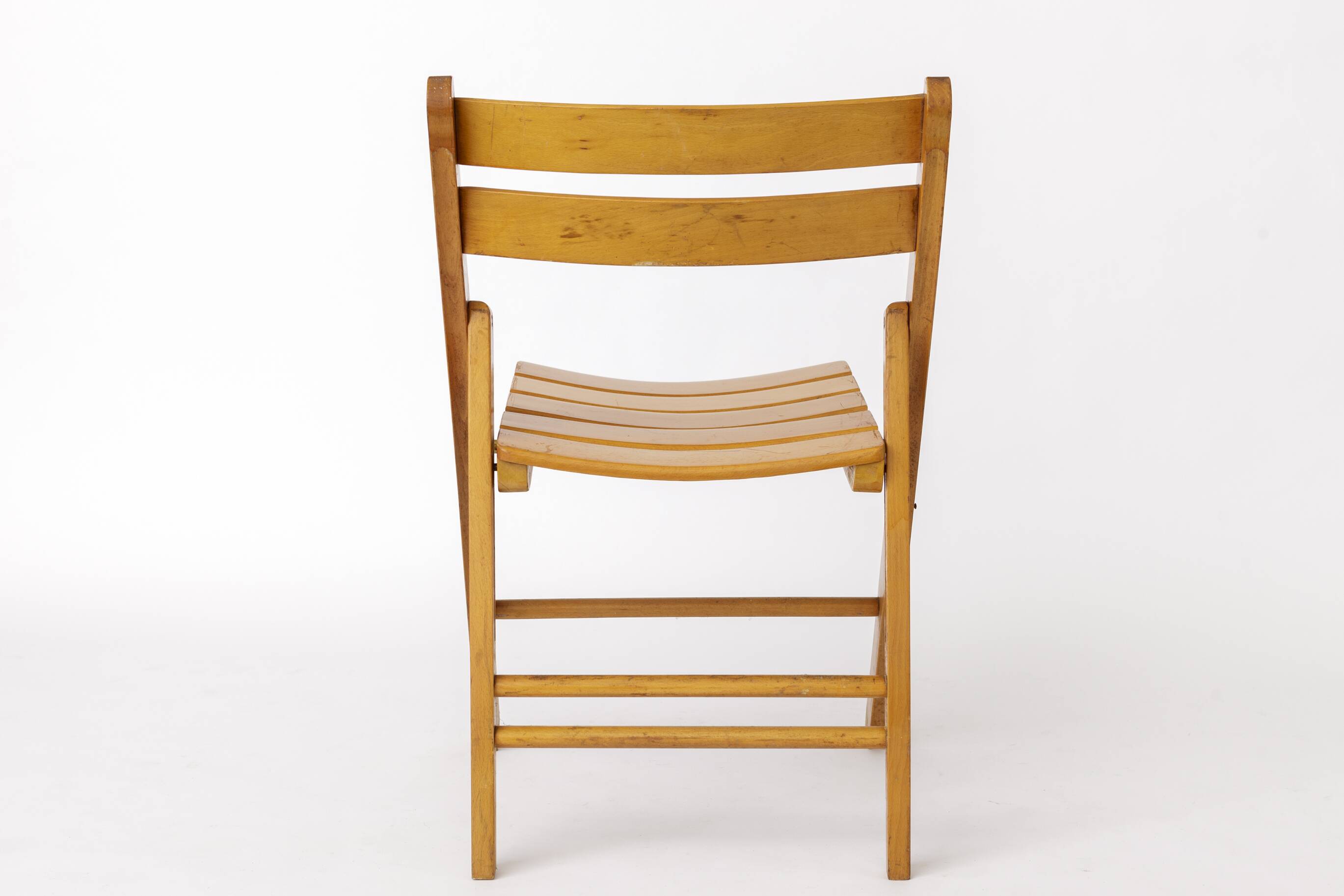 1 of 4 Vintage Folding Chair, 1950s–1960s German Design, Beech Wood