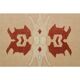 1970s Vintage Turkish Handmade Wool & Cotton Orange Area Rug 203x315