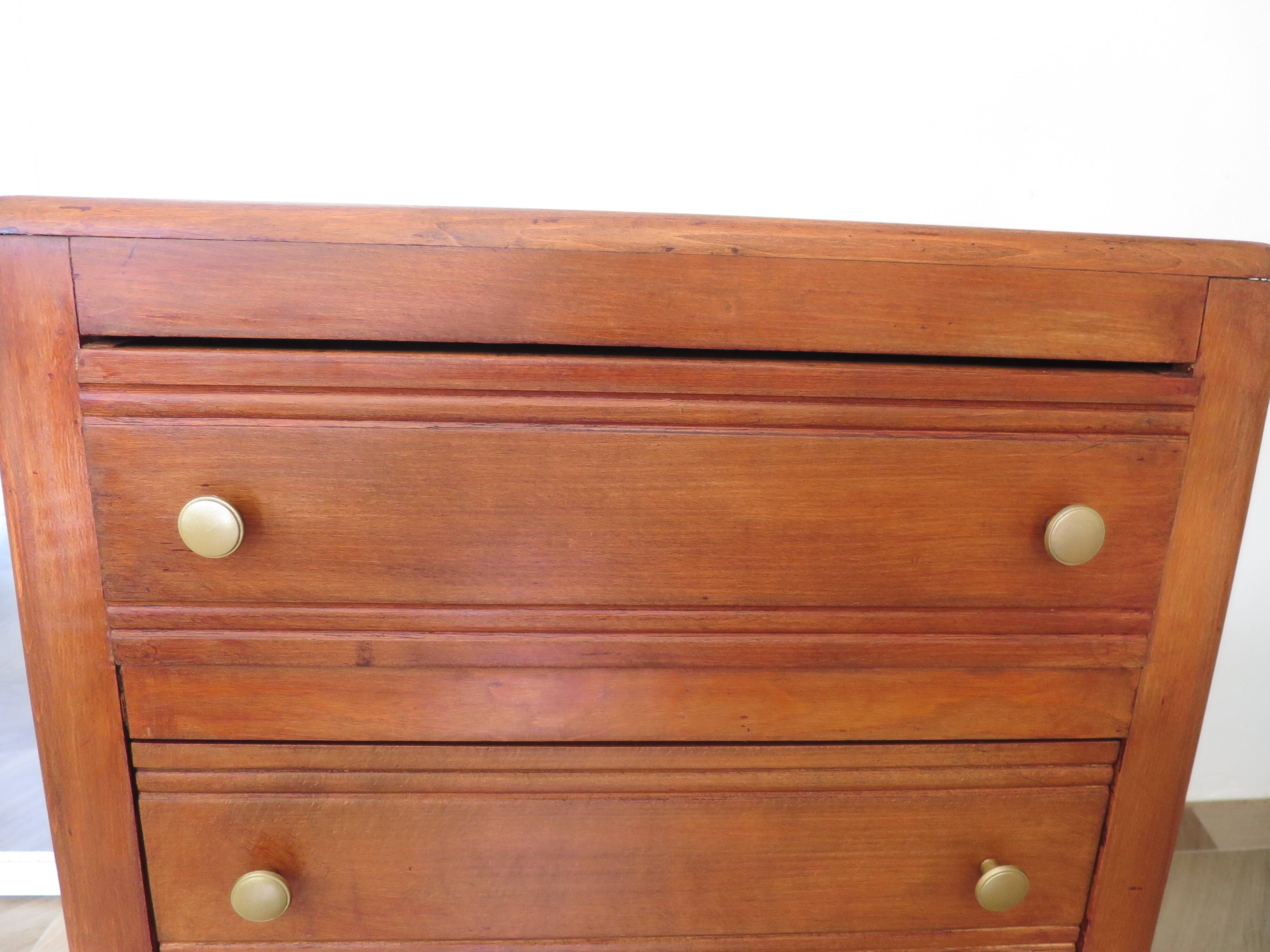 Art Deco chest of drawers in dark wood with 3 drawers, 1950s
