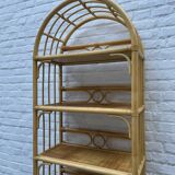 Rattan and wicker bamboo shelf