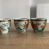 Lot 4 cups haviland limoges paste celadon with rooster