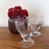 Duo of engraved glass water glasses