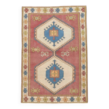 4x6 Burgundy & Blue Oriental Vintage Rug, 132x190Cm