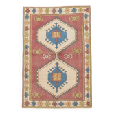 4x6 Burgundy & Blue Oriental Vintage Rug, 132x190Cm