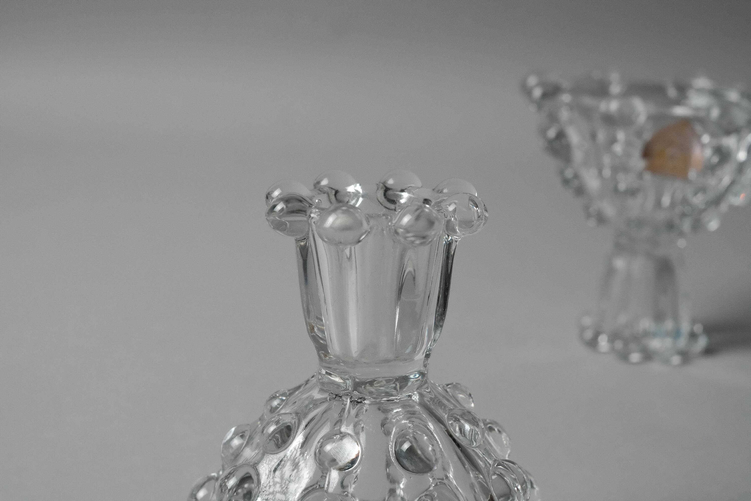 Paire de bougeoirs réversibles en cristal Bohemia, Tchécoslovaquie