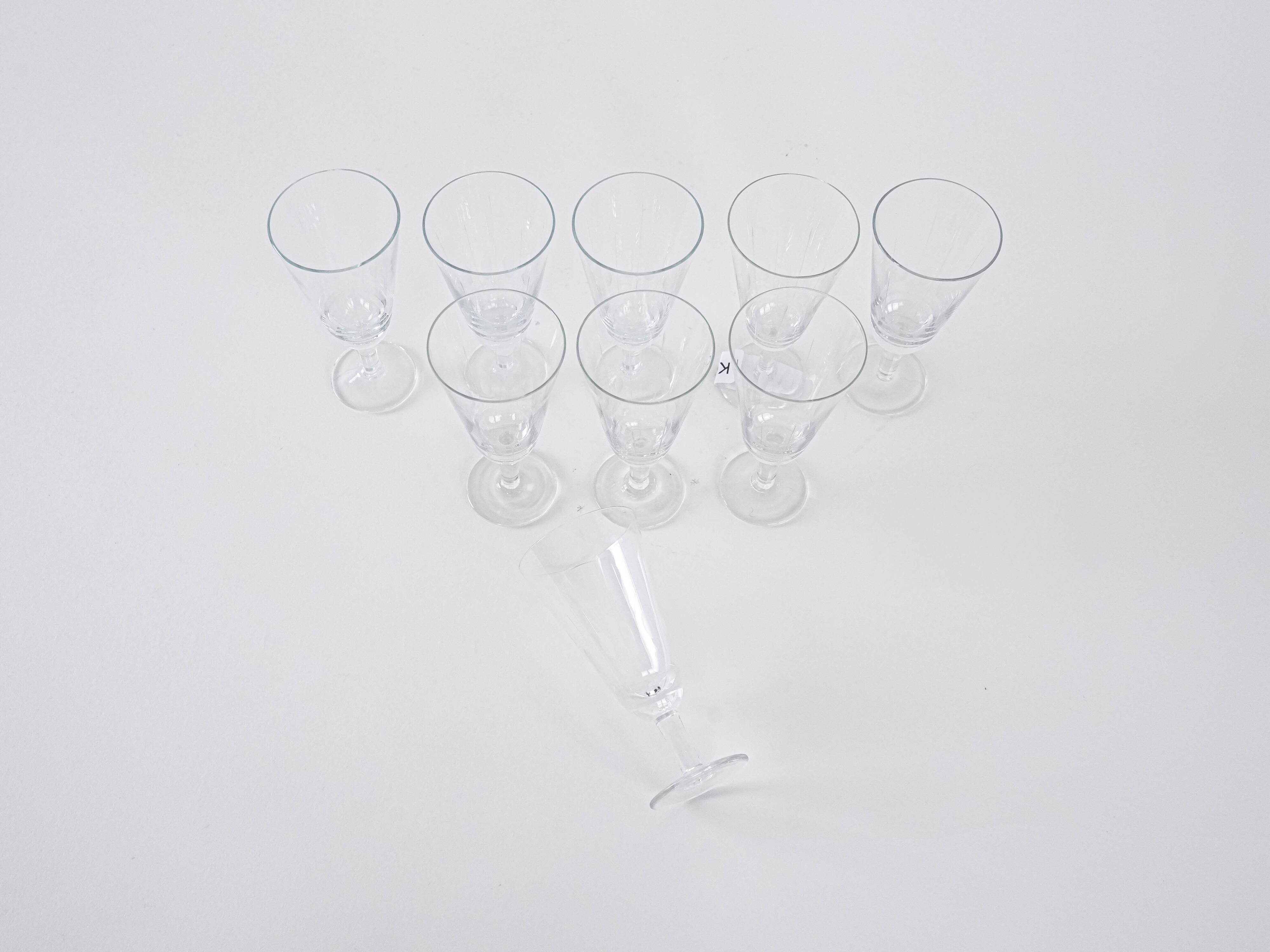 Set of crystal glasses, Danish design, 1970s, manufactured in Denmark