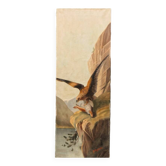 Oil on canvas, eagle and its prey, 19th century