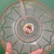 Vintage pendant lamp shade in white and gold frosted glass