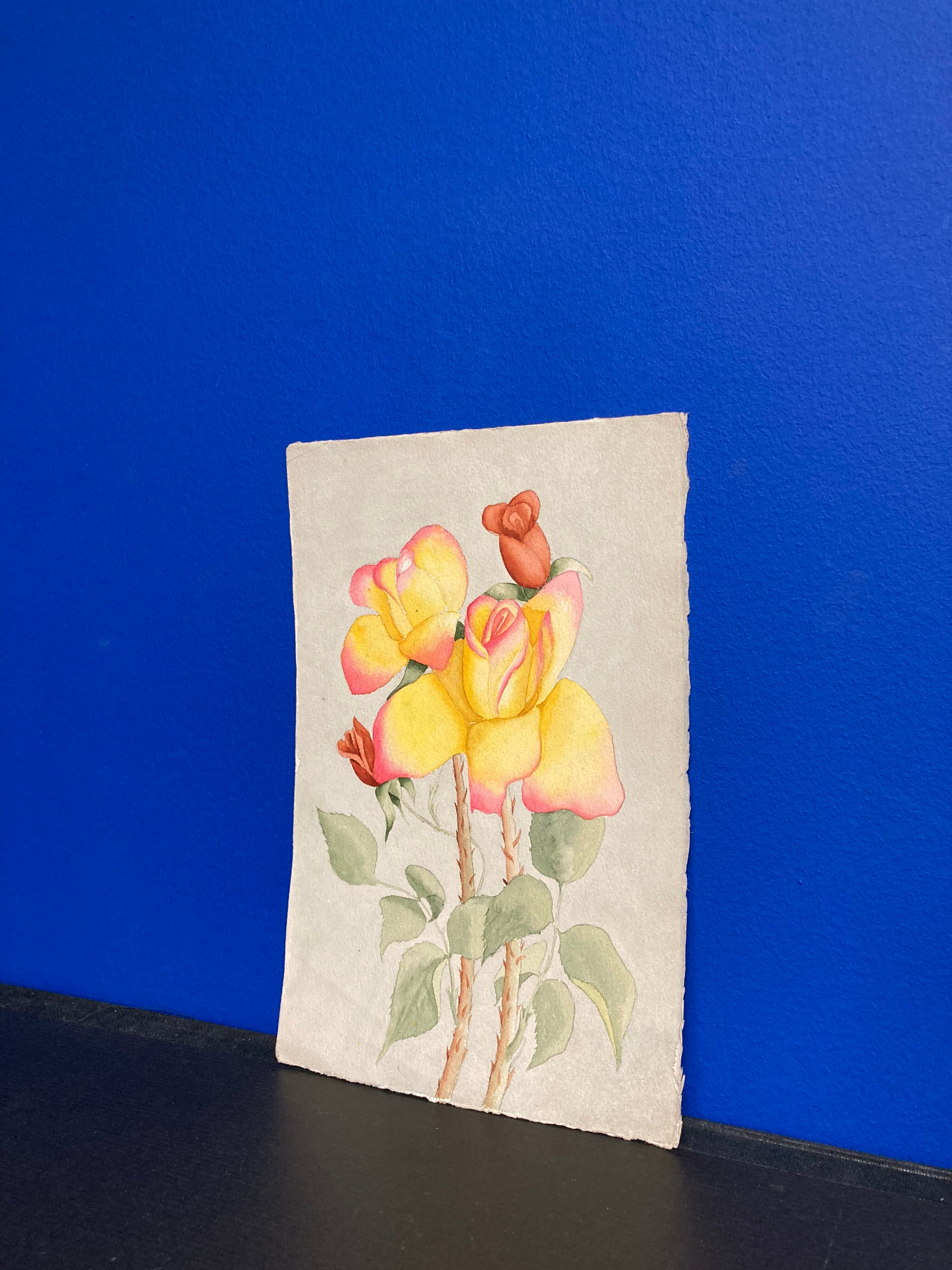 Watercolor with vintage roses