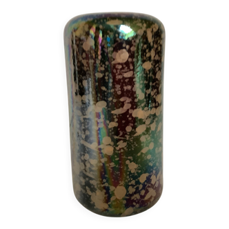 Small iridescent speckled vase