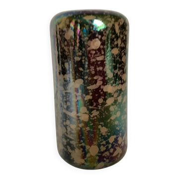 Small iridescent speckled vase