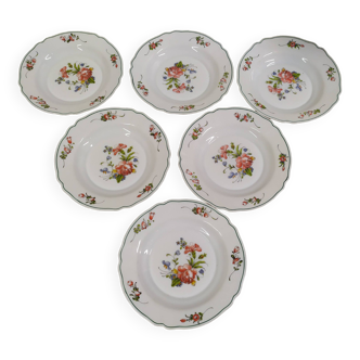 Set of 6 arcopal ronsard dish plates - 22.5cm