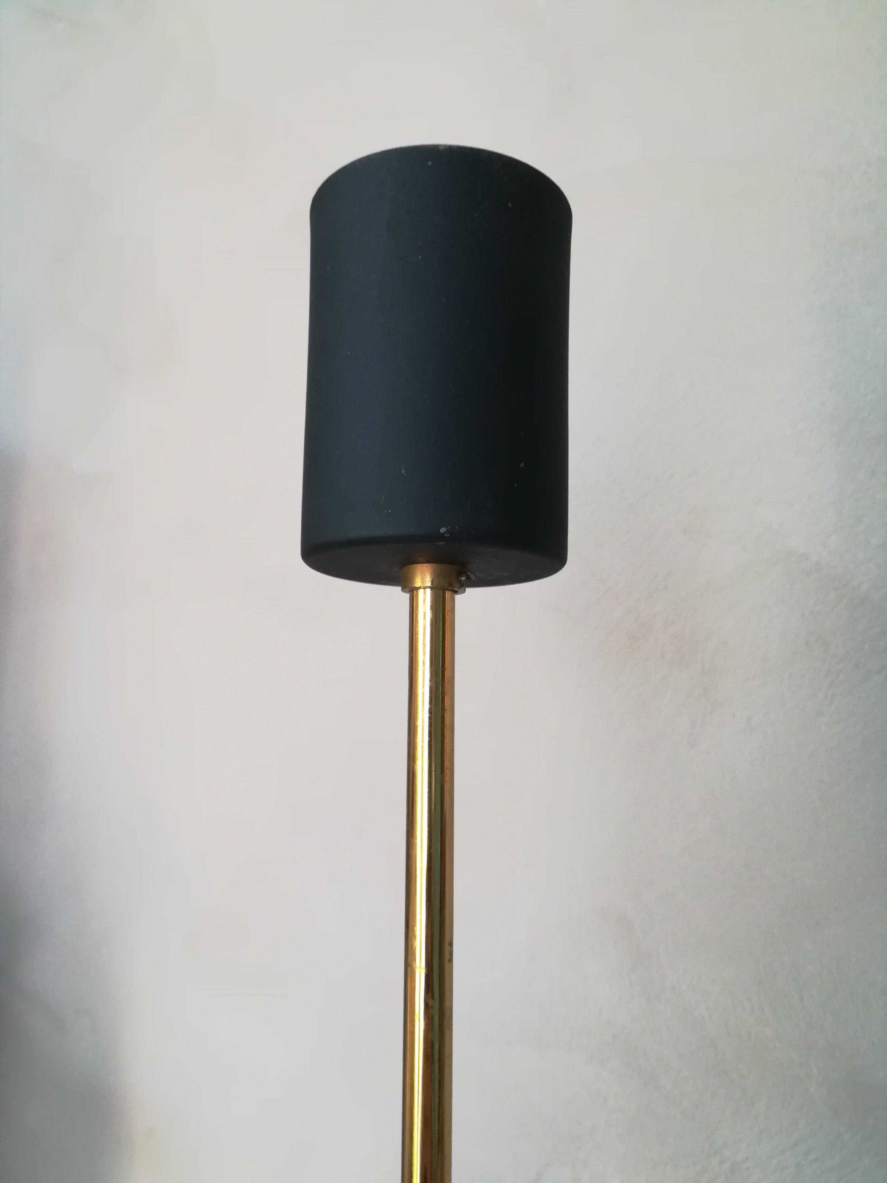 50s brass and glass chandelier