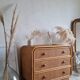 Commode en rotin vintage années 60