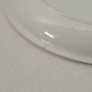 Set of 3 mismatched flat plates - red/burgundy decorations - deer and hare