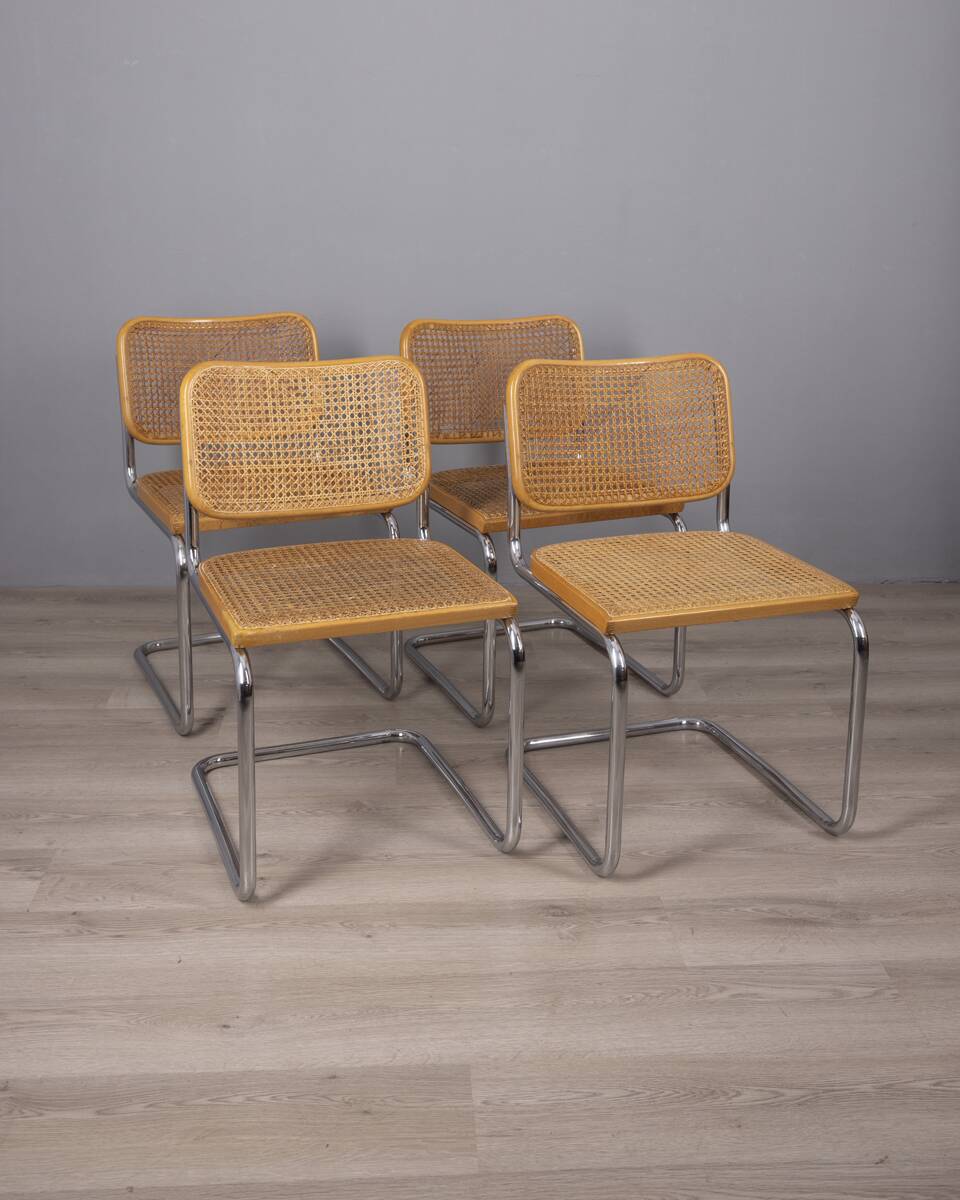 SET OF 4 VINTAGE CHAIRS FROM THE 1960S, CESCA MODEL, DESIGNED BY MARCEL BRE