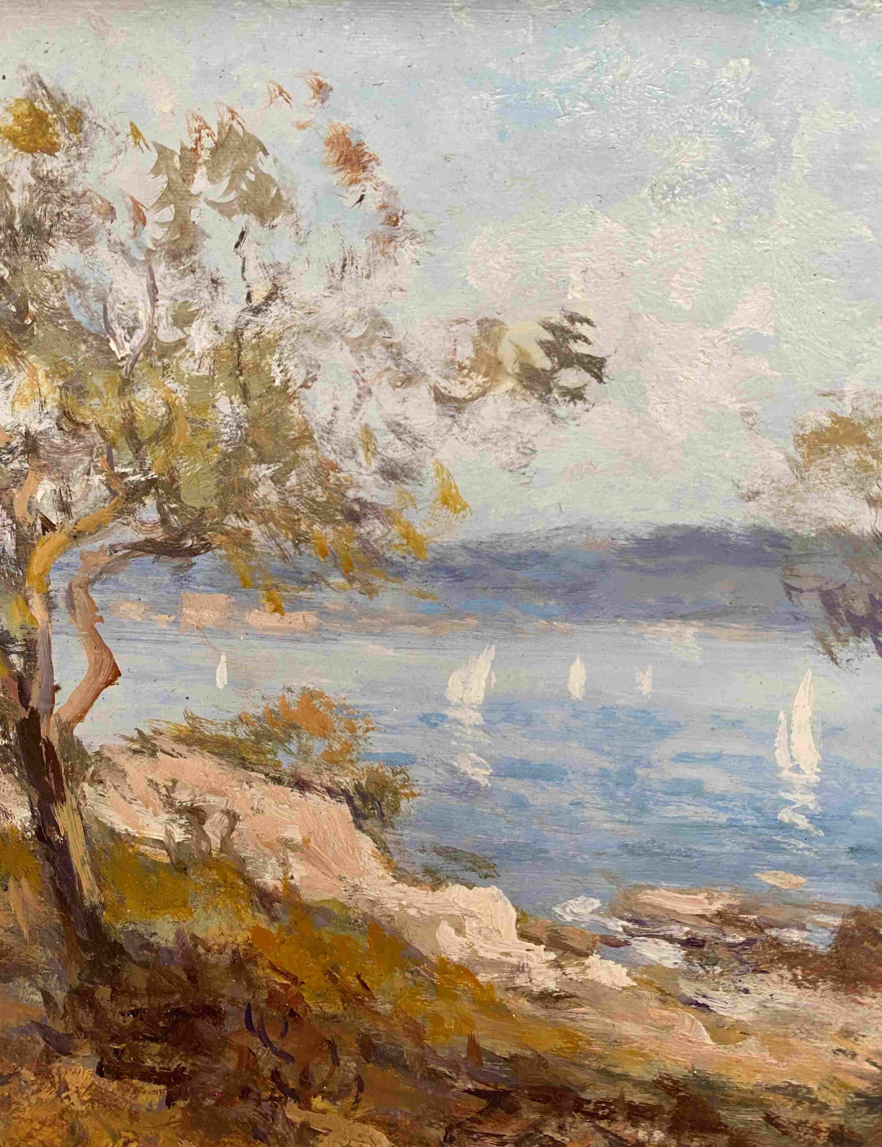 Marine painting HST “Edge of the Mediterranean” signed + frame