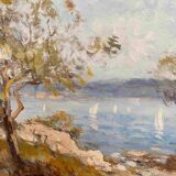 Marine painting HST “Edge of the Mediterranean” signed + frame