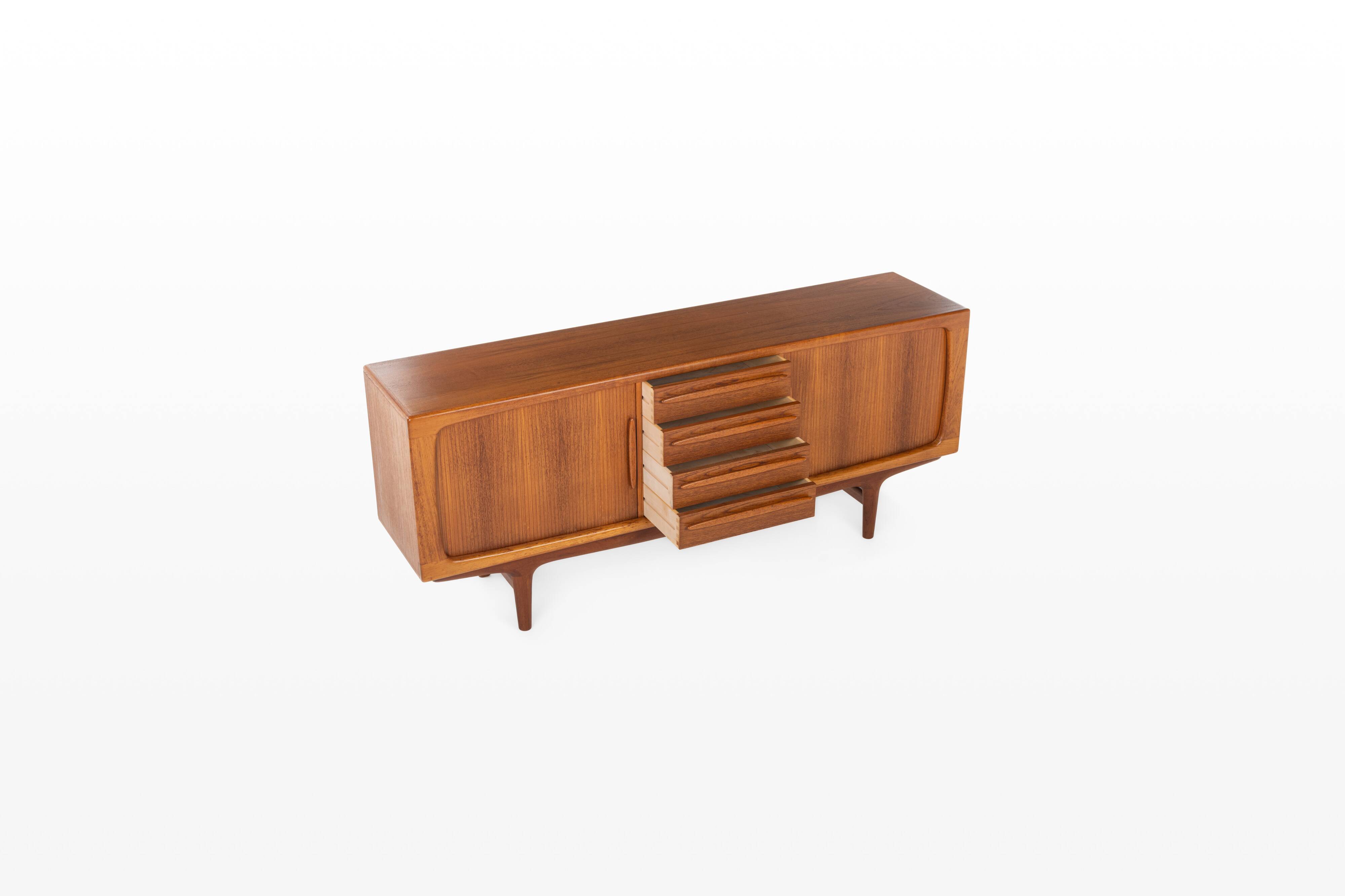 Tambour door sideboard by Johannes Andersen for C.F.C. Silkeborg, Denmark 1960s