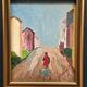Original Swedish Oil on Panel – “Street Scene” by U. Ekshard – Signed – Dated 1971 – Vintage & Framed