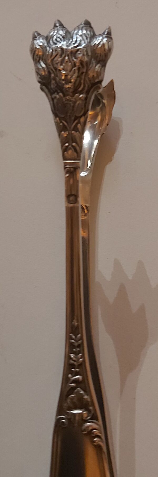 Pince à sucre argent massif minerve