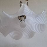 Vintage murano white swirl ceiling lamp