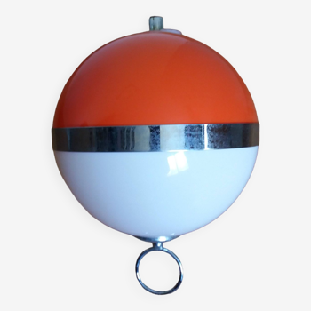 Suspension sphère boule orange space age années 70