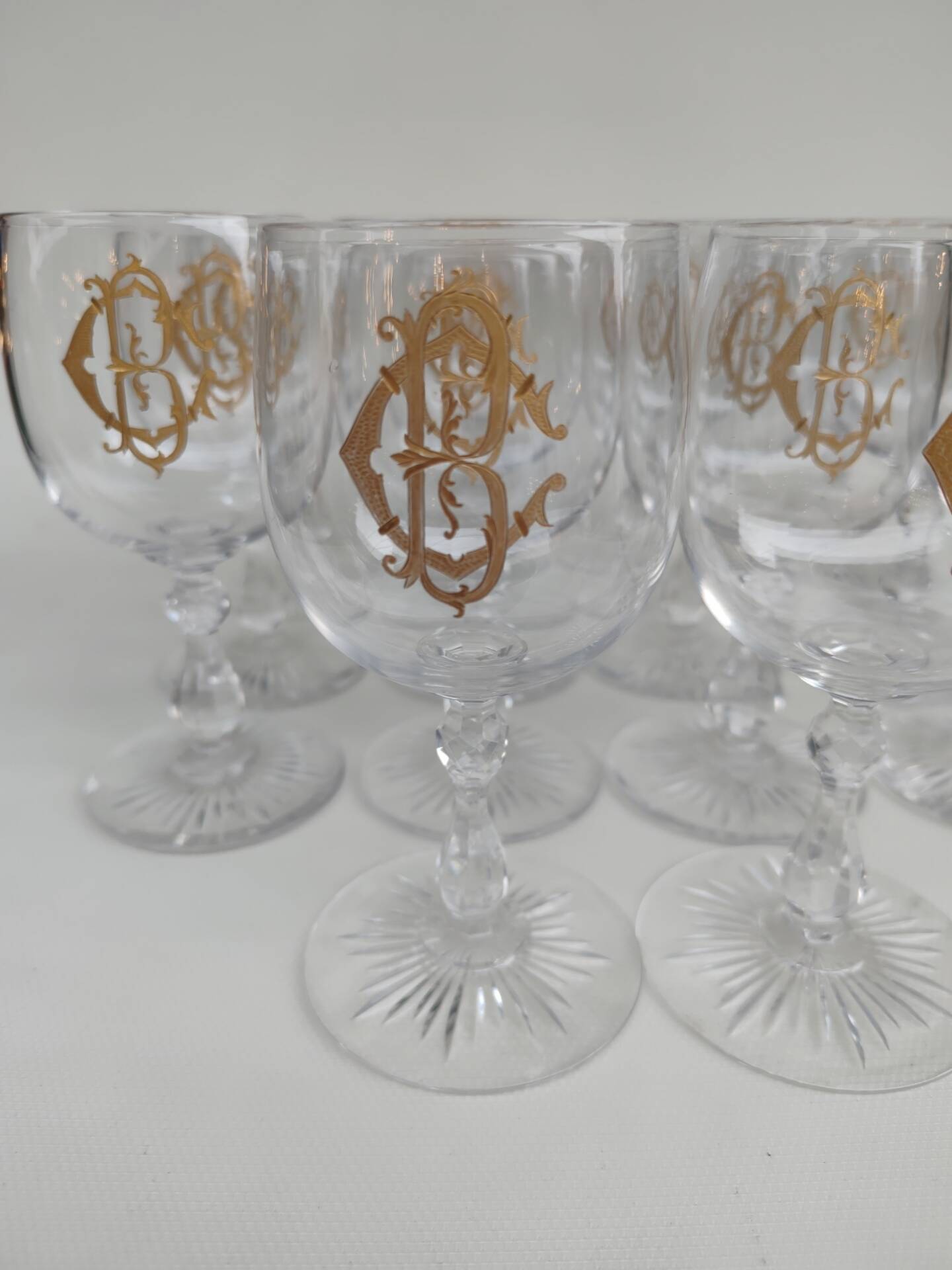 14 large crystal glasses from Saint Louis, early 20th century.