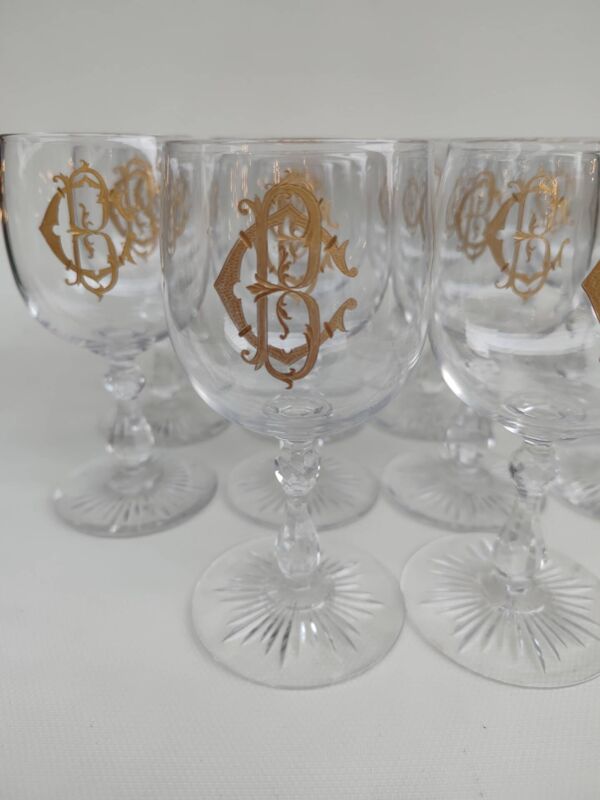 14 verres en cristal de Saint Louis, début du XX ème siècle