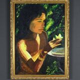 Important Oil on Canvas “La Tahitienne” signed Morillon – 1985