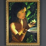 Important Oil on Canvas “La Tahitienne” signed Morillon – 1985