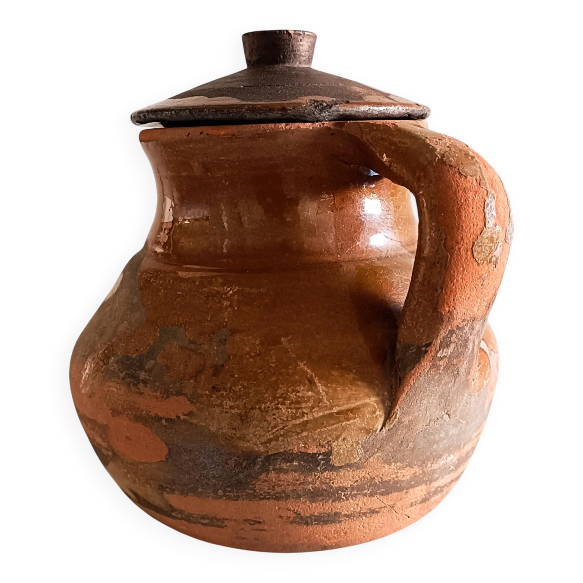 Rustic Terracotta Cooking Olla, Hand-Crafted, Spanish, 19th Century