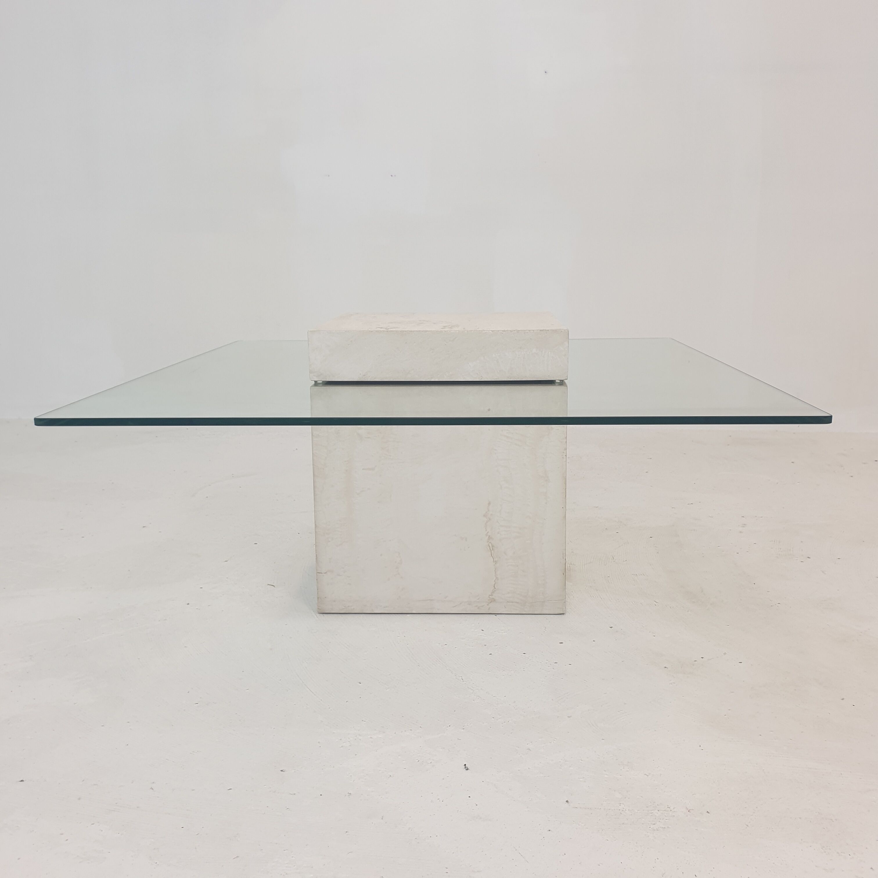 Italian travertine coffee table 1980s