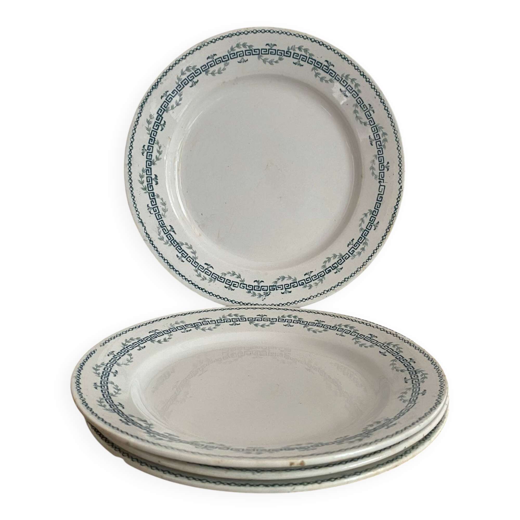 Flat plates in ironstone Gien model Austerlitz
