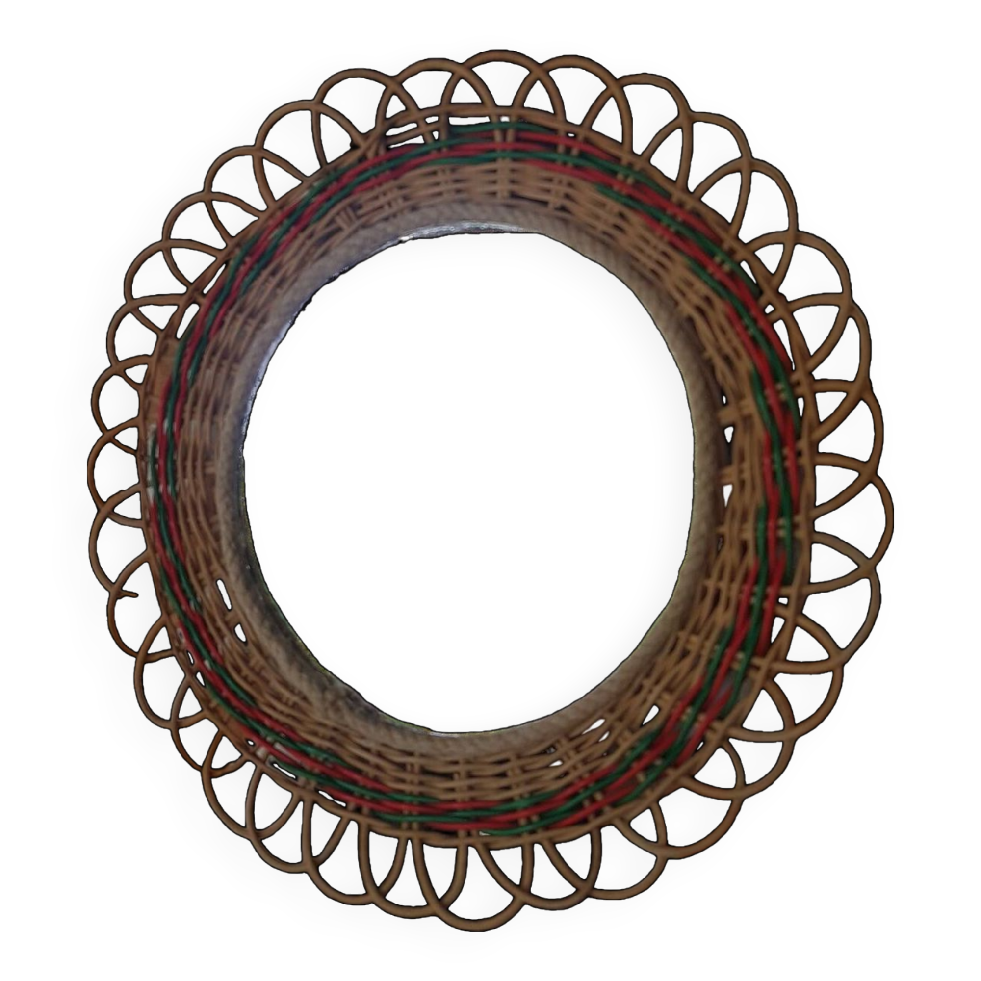 Vintage flower rattan mirror