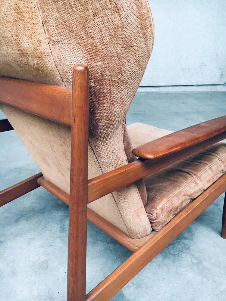 Set of Mid-Century Scandinavian Wingback Armchairs, Denmark, 1960s