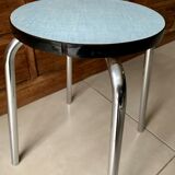 Stool blue round formica