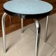 Stool blue round formica