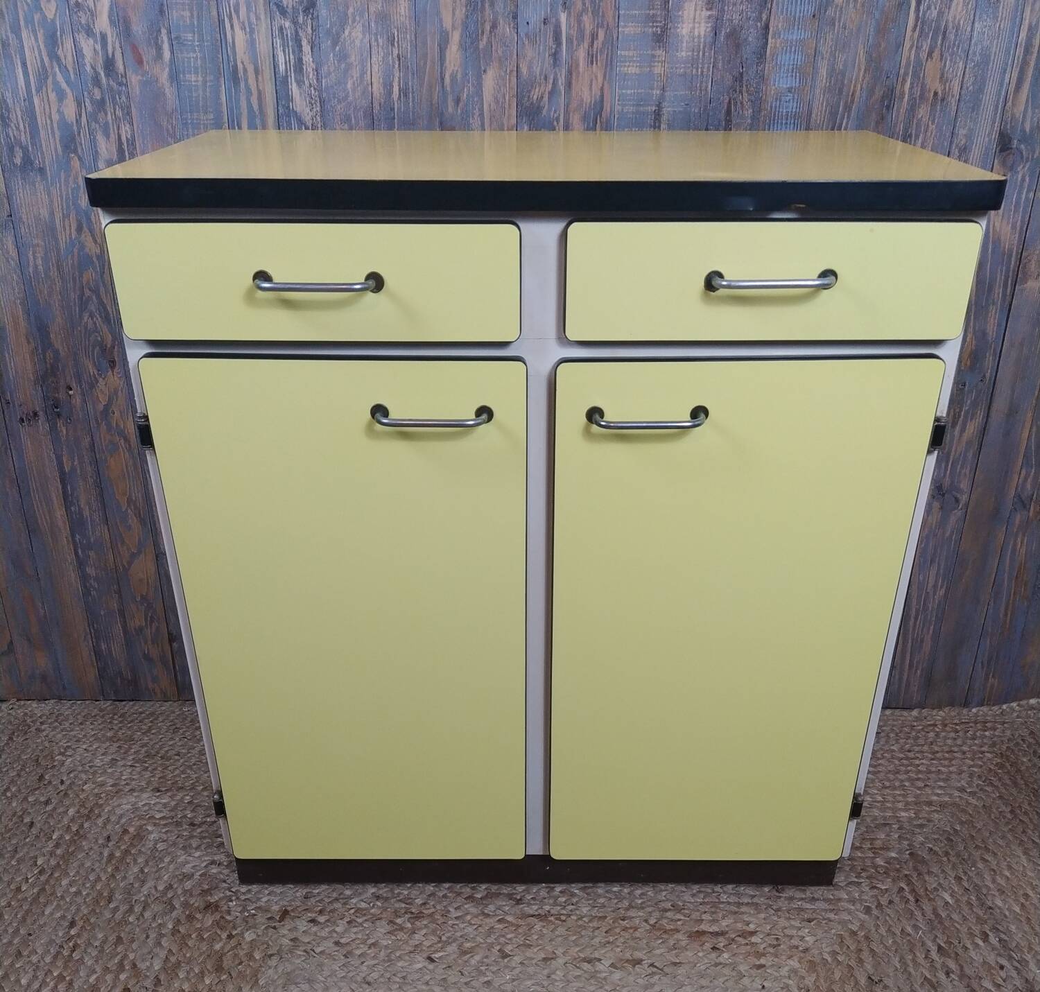 Yellow formica sideboard