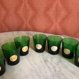 Lot de 7 verres verts italiens de byrrh